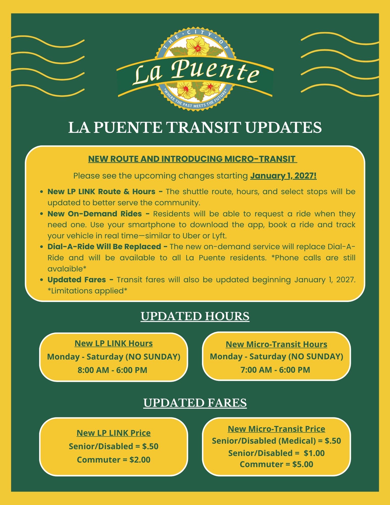 City of La Puente English transit route map